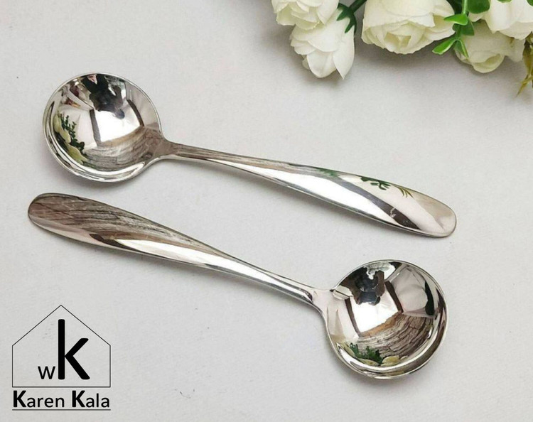 ملاقه خورشت خوری نقرهای